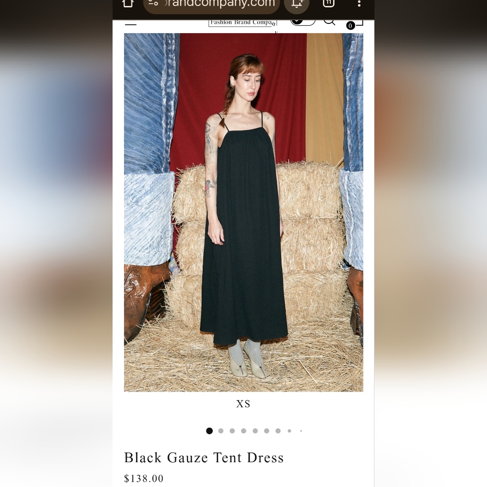 Black gauze tent dress fashion brand company xl
